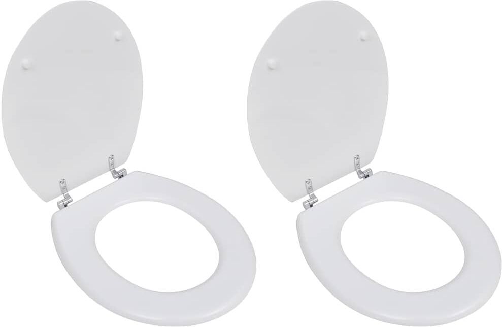 vidaXL Sièges de toilette avec couvercles 2 pcs MDF Blanc