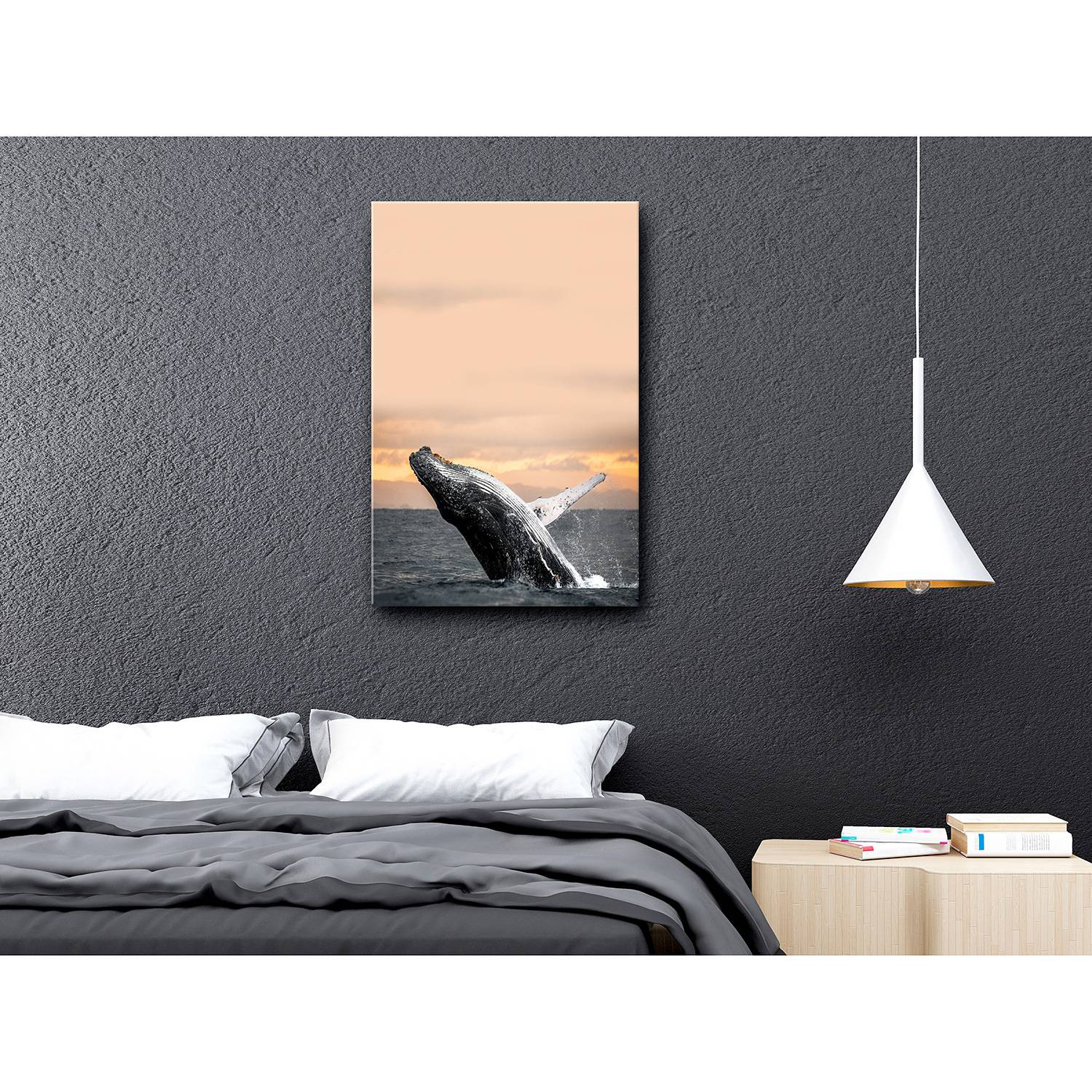 home24 Dance at Dawn abstracte wanddecoratie oranje multicolore 40 x 60 cm