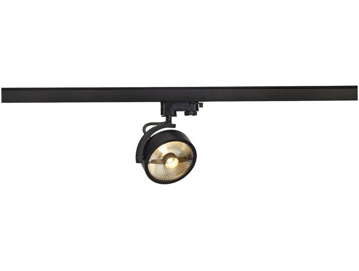 Projecteur design Kalu pour système de rail triphasé\, Variante : Ø 120 x 180 mm\, 75 W\, noir