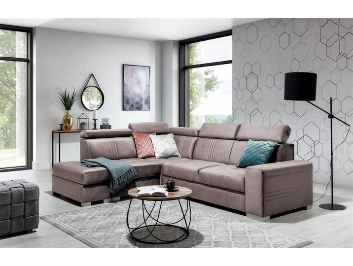 Fun Möbel Ecksofa Ecksofa Schlafsofa NOLAN inkl. USB-Anschluss, inkl. Bettkasten, Kopfteil verstellbar, Rundumbezug, inkl. USB-Anschluss