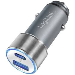 LogiLink Ladegerät USB Ladegerät 36 W 1x USB-A, 1x USB-C® USB PD Silber KFZ USB Power Delivery (USB-PD) PA0252