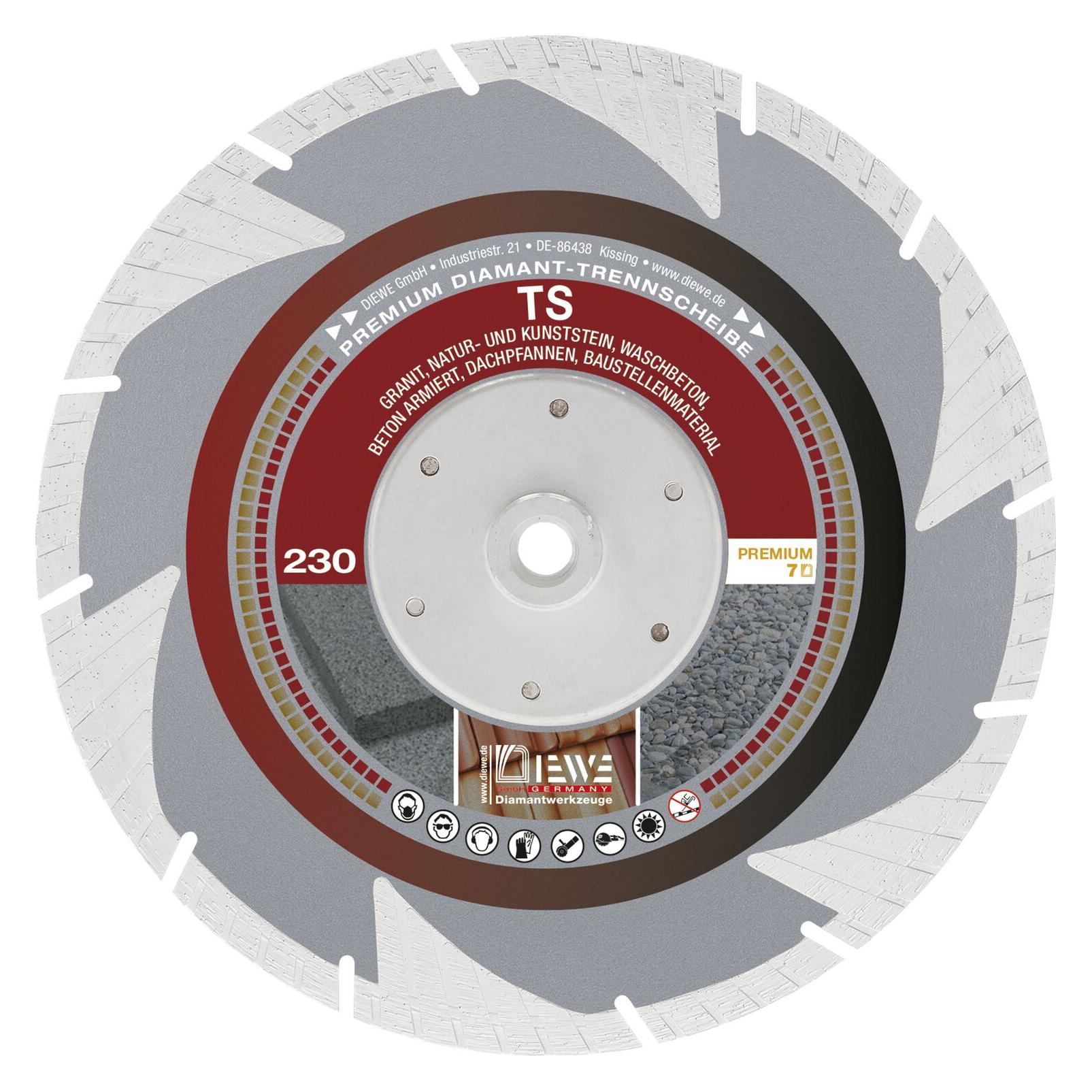 Diewe Diamant Trennscheibe TS 230mm - Handtrennscheibe für Stein und Beton (42724499)
