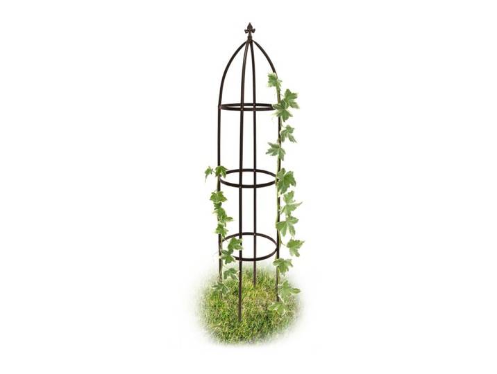 Relaxdays Rankhilfe Obelisk Metall braun 190 cm