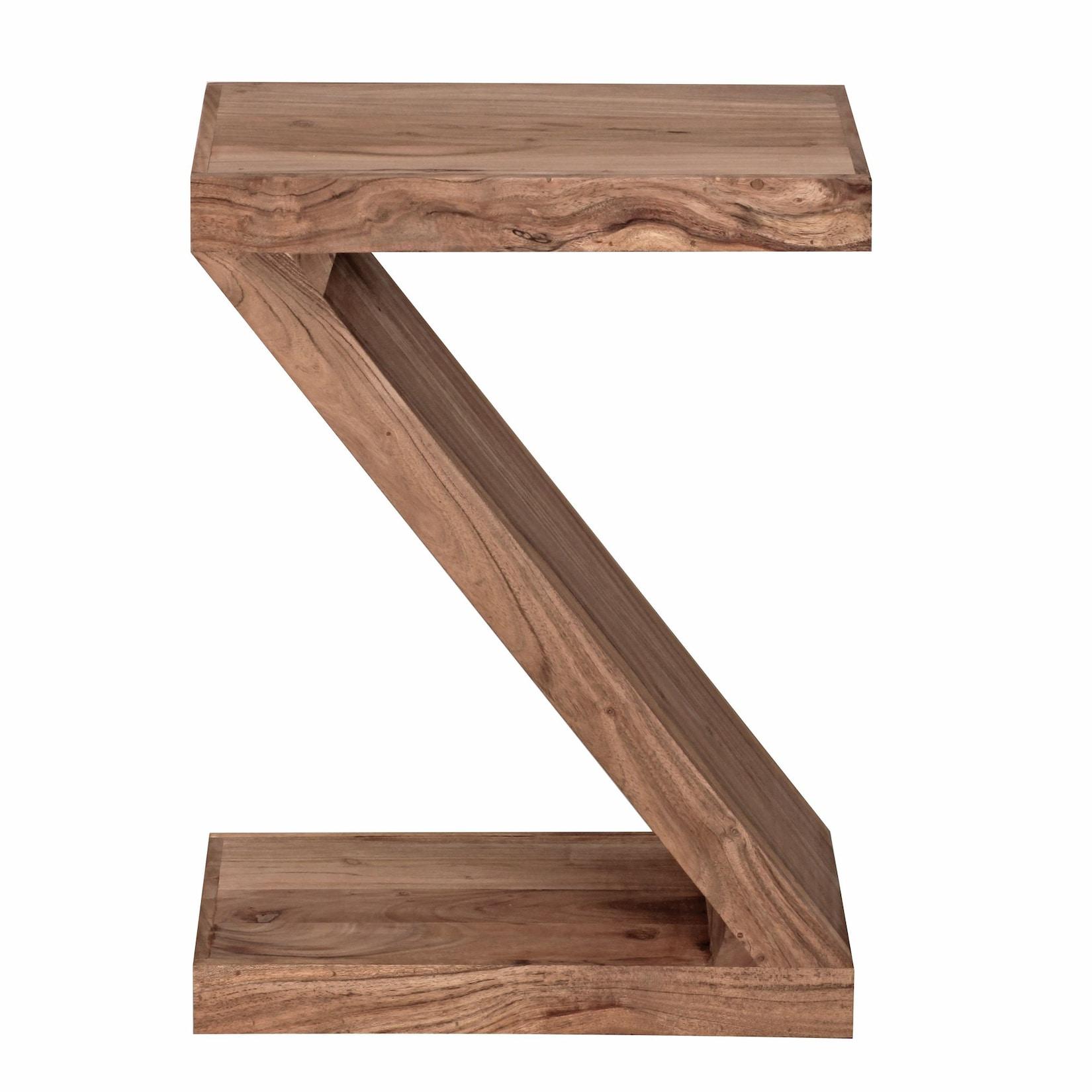 KADIMA DESIGN Beistelltisch "Z" Cube: Akazie, Z-Form, 44x59x30 cm, handgefertigt, vielseitig nutzbar.