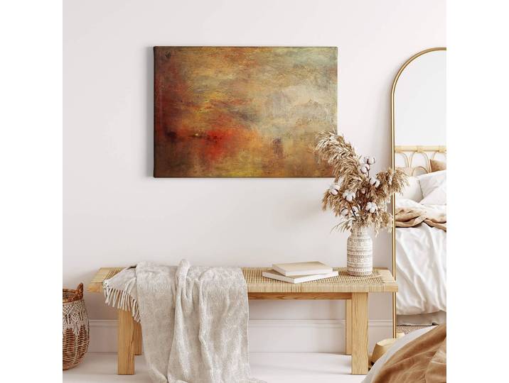 Impression sur toile Sunset Above Sea Polyester PVC / Épicéa Marron 70 x 50cm