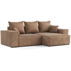 ECKSOFA SENSO mit Schlaffunktion Braun im Wind Stoff