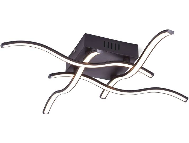 JUST LIGHT LED Deckenleuchte WAVE , schwarz, 4, H: 9cm, 1 Stk., Leuchten, LED Deckenlampe, LED Deckenleuchte