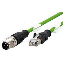 M12 RJ45 VBL405 - Verbindungsleitung M12-RJ45, 4-polig, 5m