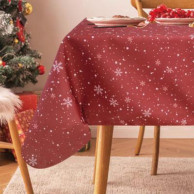 Violet Linen European Christmas Stars and Dots, Snowflakes Pattern Tablecloths