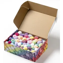 folia Pompons farbsortiert Jumbo Pastell Ø 1,5 - 4,0 cm, 900 St.