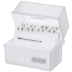 HAN A8 Karteikasten DIN A8 200 Karteikarten transparent