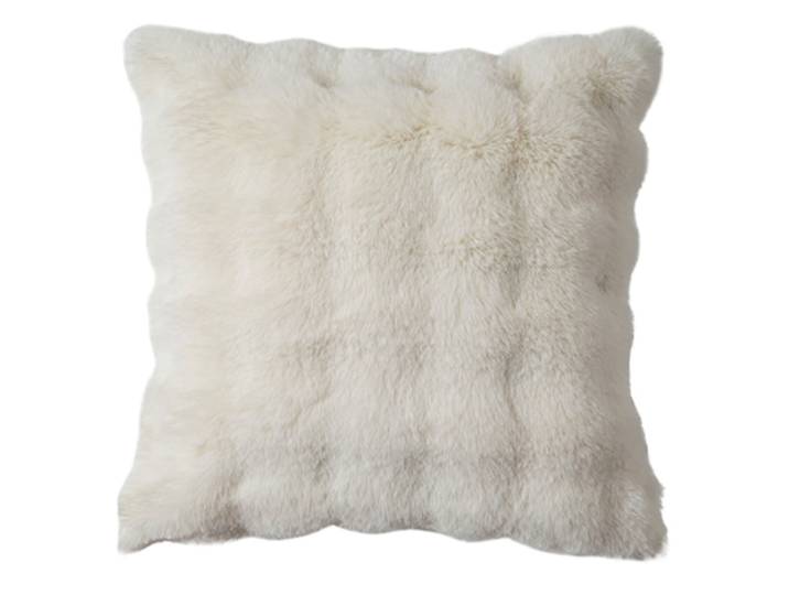 Dekokissen GOODPRODUCT Briee Premium , weiss (creme), B:50cm L:50cm, Polyester, Dekokissen_Sitzkissen_Kissenhüllen, Dekokissen, Kissenhülle mit Fell-Optik, unifarben, hochwertig, extra weich