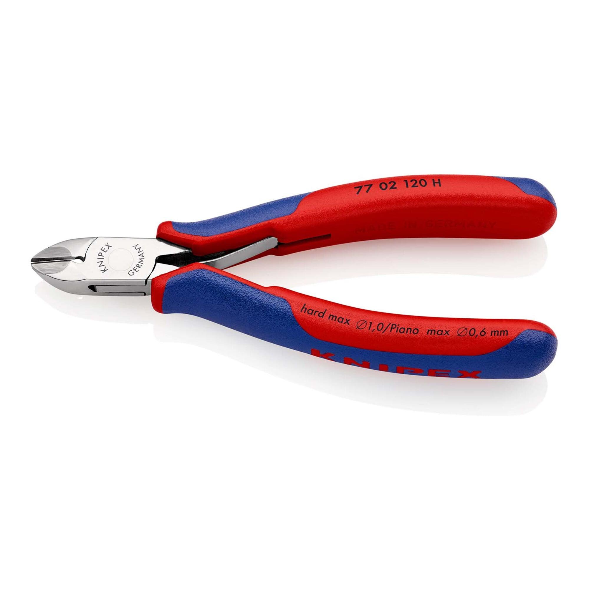KNIPEX 77 02 120 H Elektronik-Seitenschneider mit eingesetzter Hartmetallschneide mit Mehrkomponenten-Hüllen 120 mm)