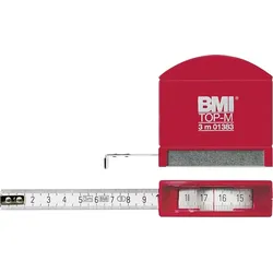BMI Taschenbandmaß mit mit Metallfassung 3mx13mm weiss