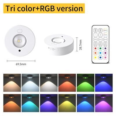 Daily Discovery Rechargeable RGB Under Cabinet Lights With Remote Control Dimmable LED Closet Spotlight rgb White