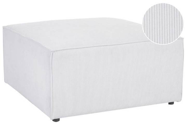 Pouf ottoman en velours côtelé blanc cassé LEMVIG