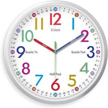 Uplifted Finds 8 Inch Educational Wall Clock   Silent Rainbow Quartz Clock For Kids & Home Decor 8 Inch Educational Wall Clock   Silent Rainbow Quartz Clock For Kids & Home Decor
