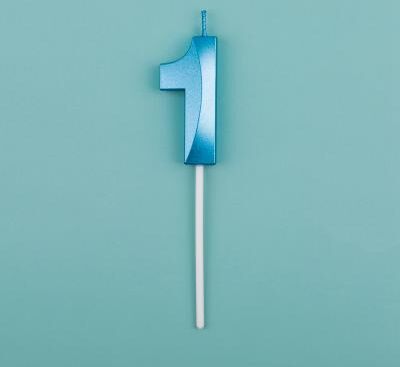 Multisell Products Hub Blue Pink Number Candles, Cake Topper For Birthday, Baby Shower Decorations blue No 1