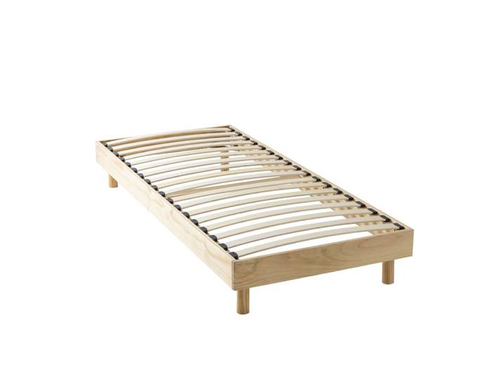 Sommier kit en bois massif 13 cm naturel 90x190