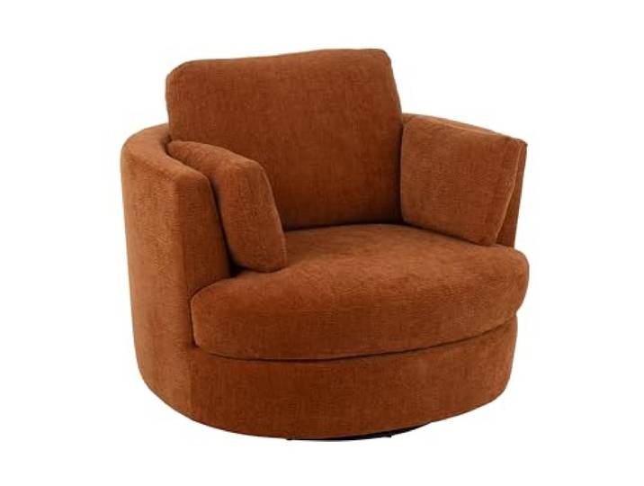 J-Line Draaibare fauteuil populierenhout/schuim roest