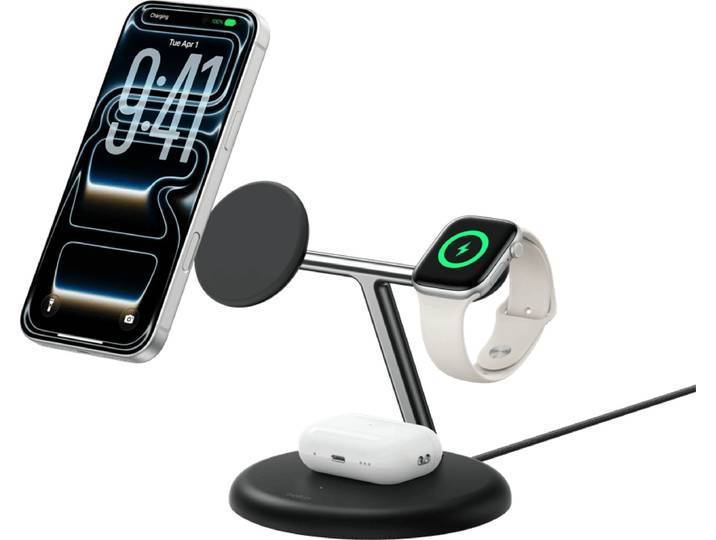Belkin 3-in-1 Draadloze Oplader met MagSafe 25 Watt Zwart