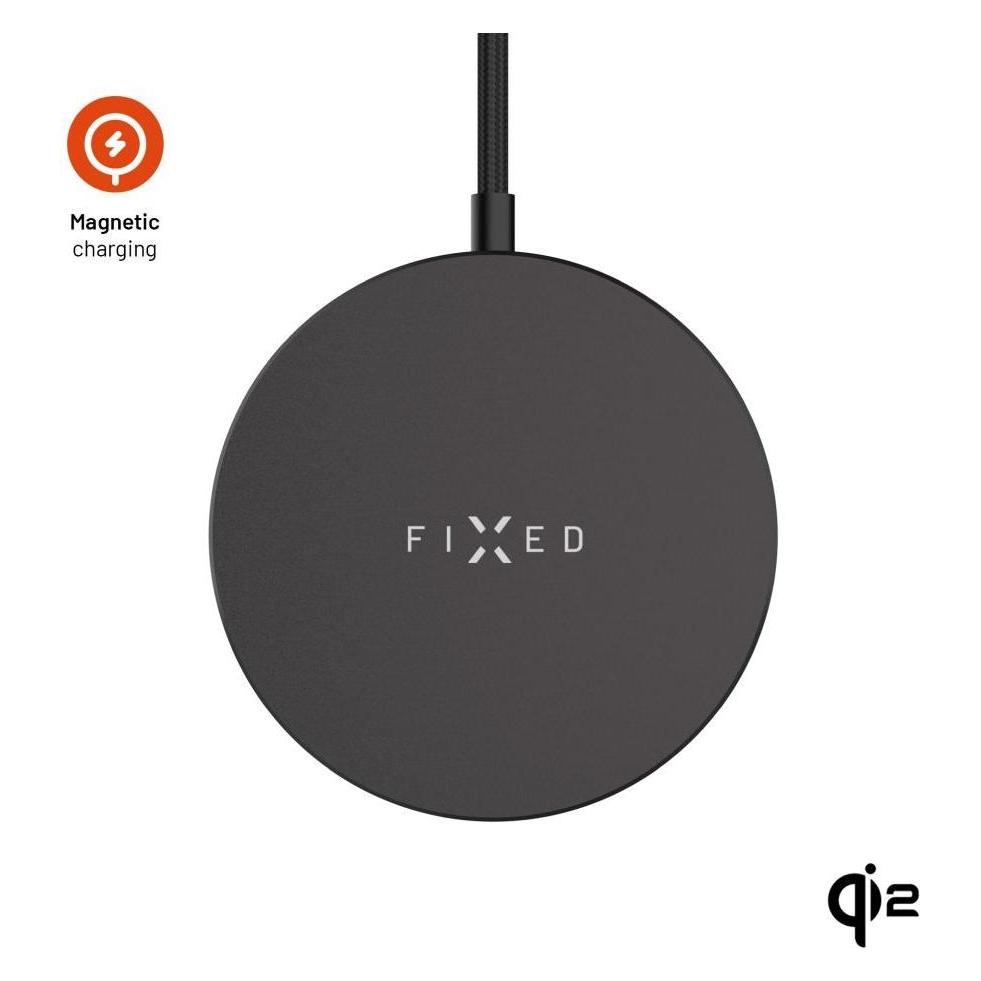 Fixed MagPad Slim Wireless Charger mit Qi2-Unterstützung MagSafe 15W Schwarz (15 W) (FIXMPADS-BK)