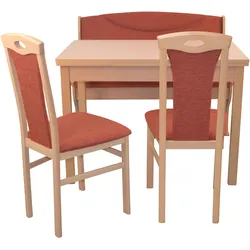 möbel direkt online Sitzgruppe 4tlg. mit Esstisch 104x67 cm buche natur-nuss dunkel