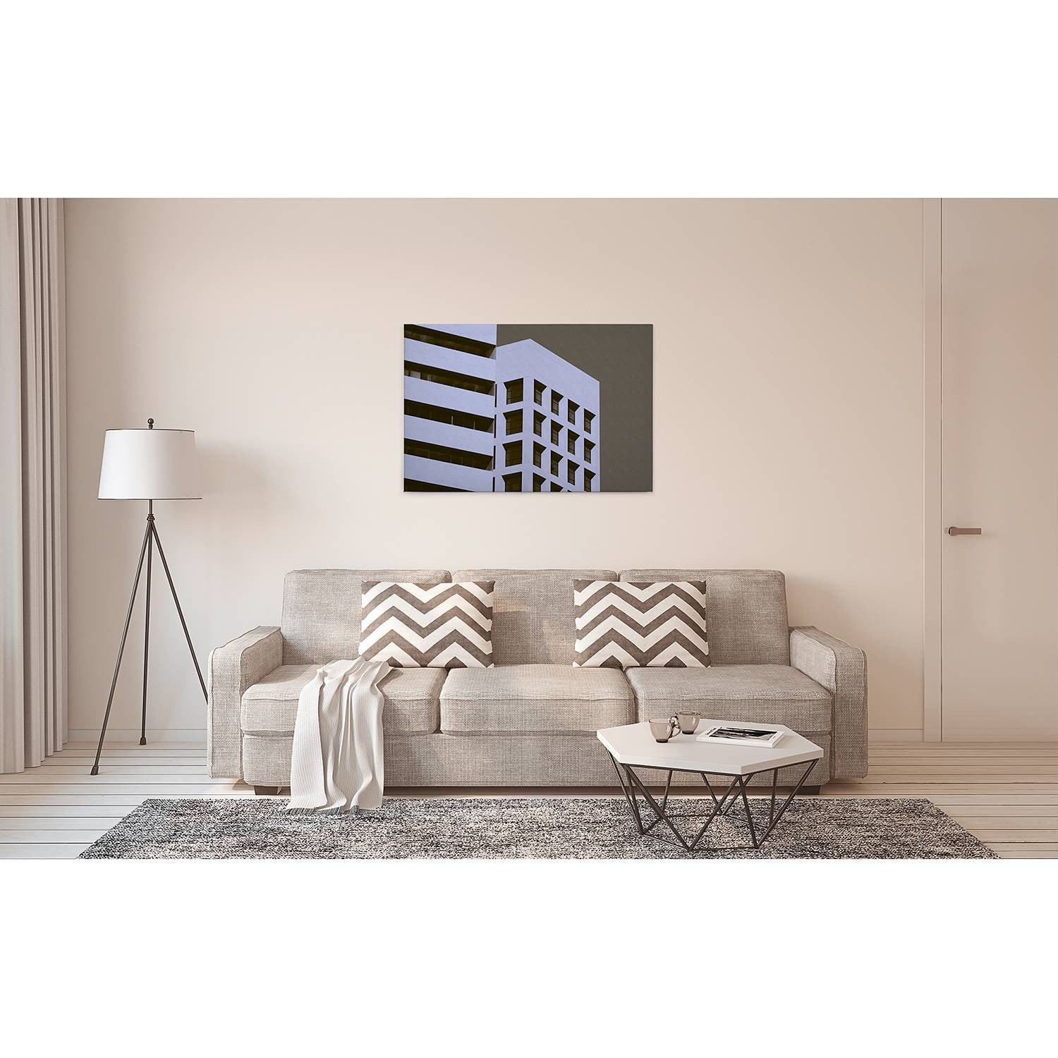 home24 Afbeelding House Skyscraper I violet, 90 x 60 cm