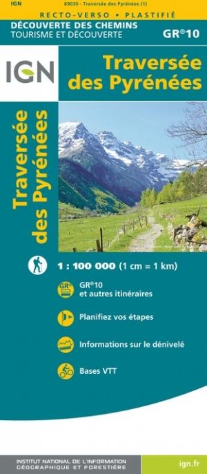Carte détaillée - Traversée des Pyrénées   IGN