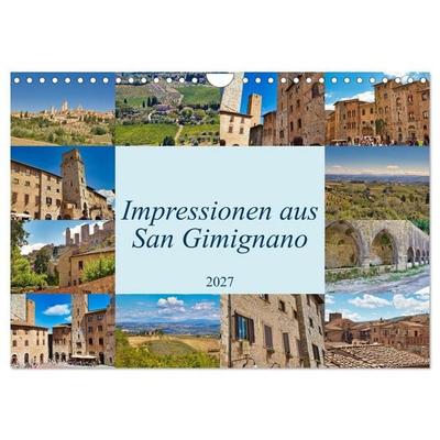 Impressionen aus San Gimignano (Wandkalender 2027 DIN A4 quer), CALVENDO Monatskalender
