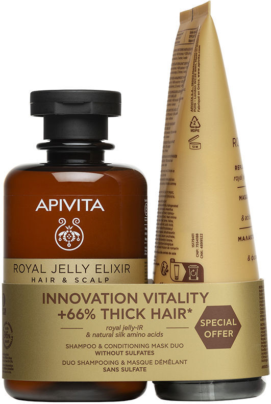Apivita Conjunto de shampoo e condicionador Royal Jelly Elixir (2 peças)