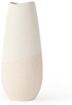 "Mercana Salar Cream Gourd Style Crackled Ceramic Vase (14"")"