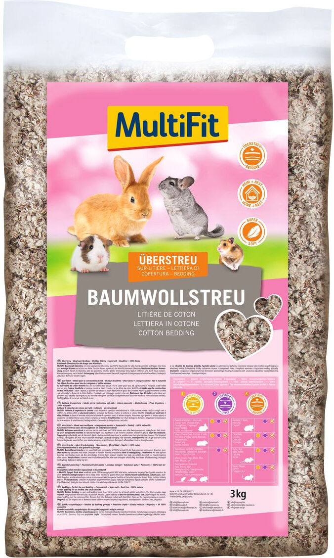 MULTIFIT MulitiFit Lettiera per Roditori in Cotone 3KG