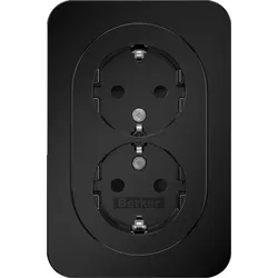 Berker Doppelsteckdose SCHUKO R.1 schwarz glänzend 47592045