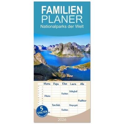 Familienplaner 2026 - Nationalparks der Welt mit 5 Spalten (Wandkalender, 21 x 45 cm) CALVENDO