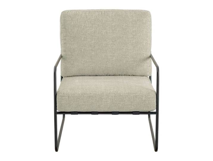 Fauteuil en tissu jacquard de velours et métal - sable