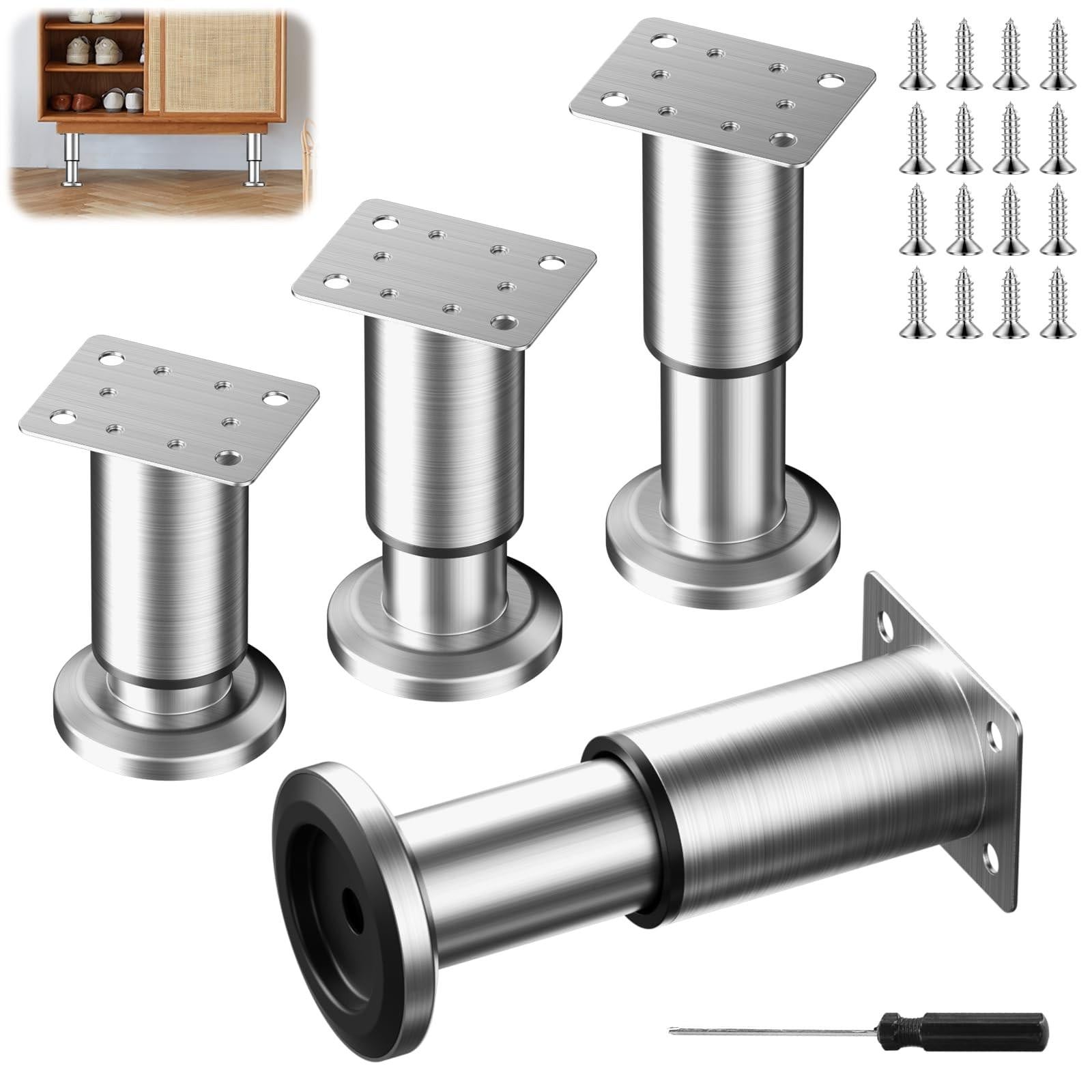 Set van 4 verstelbare metalen tafelpoten voor meubels
