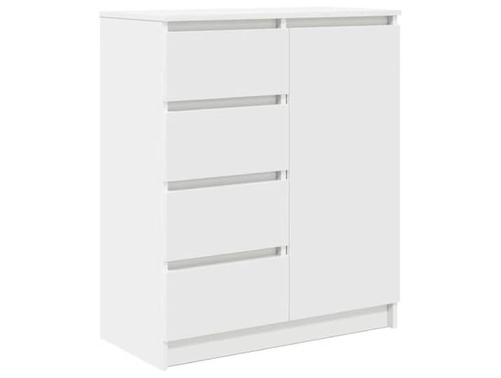 LASWWQMRF Sideboard Weiß 71x35x84 cm Kommode mit Schubladen & Tür Vielseitiger Beistellschrank für Wohnzimmer und Schlafzimmer. Flexible Montage der Tür links oder rechts möglich.