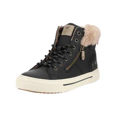 Sneaker MUSTANG SHOES "Mustang Shoes Sneaker Lederimitat", Damen, Gr. 40, schwarz, Lederimitat, Schuhe Sneaker
