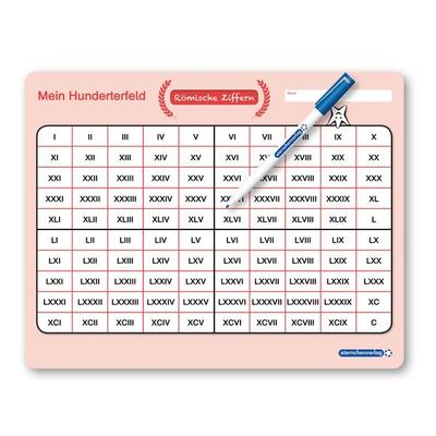 Mein Hunderterfeld - Römische Ziffern und Stift, Zubehör von Sternchenverlag GmbH,Katrin Langhans, Sternchenverlag, 978-3-946904-23-6