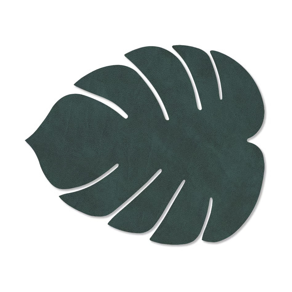 LIND DNA Monstera Leaf Nupo placemat S Donkergroen
