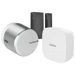 Tedee, Zutrittskontrolle, Set GO 2 Alu Bridge und Türsensor (Smartphone)
