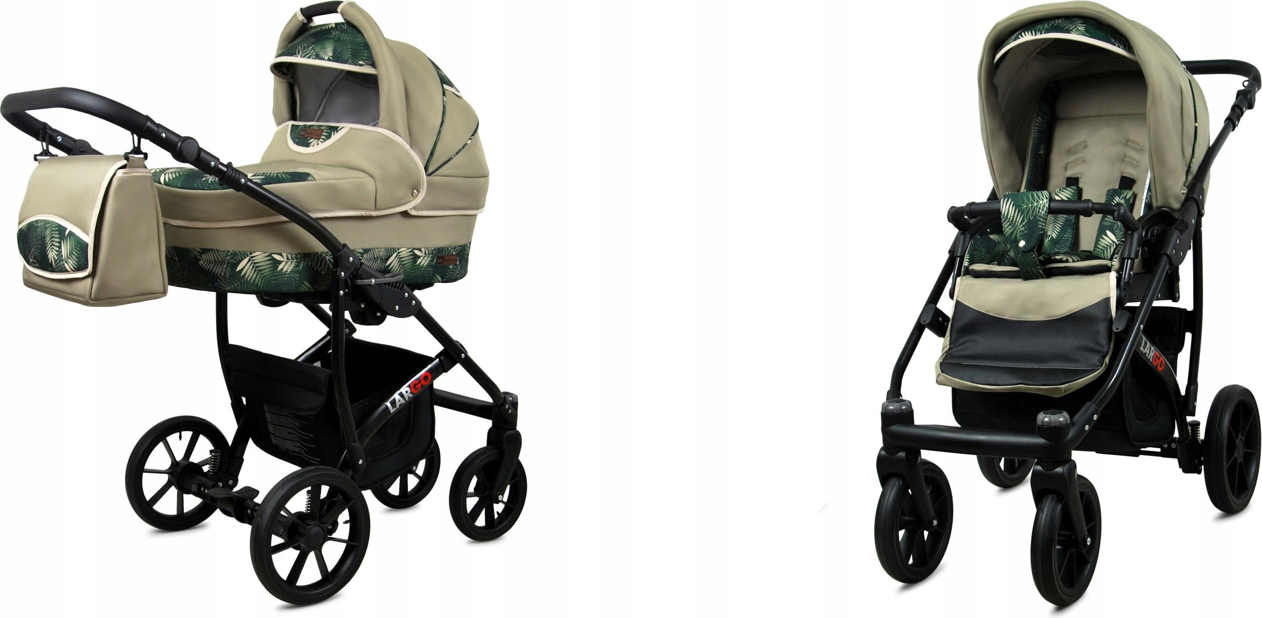 BabyLux Largo | 2in1 Kinderwagen Set | Fern Leaf | Kombikinderwagen | Kinderwagenset | Buggy +