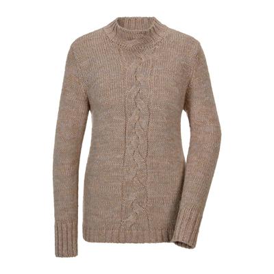 Rundhalspullover GOLDNER "Hüftlanger Langarm Pullover, Zopfstrick", Damen, Gr. 46, beige (beige, gemustert), Obermaterial: 100% Polyacryl PAN., Modisch, gerade, Elastisch, Pullover Rundhalspullover, keine/nicht relevant