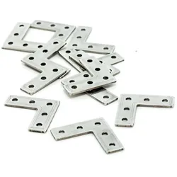 MakerBeam 10x10 Brackets, Edelstahl, 1,5 mm Stärke, Profilverbinder, 12 Stück - Verbinder-Typ: Rechtwinklig