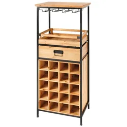 Invicta Interior Weinregal Seven Seas für 20 Flaschen und Gläser Kiefernholz, 48x34x120 cm