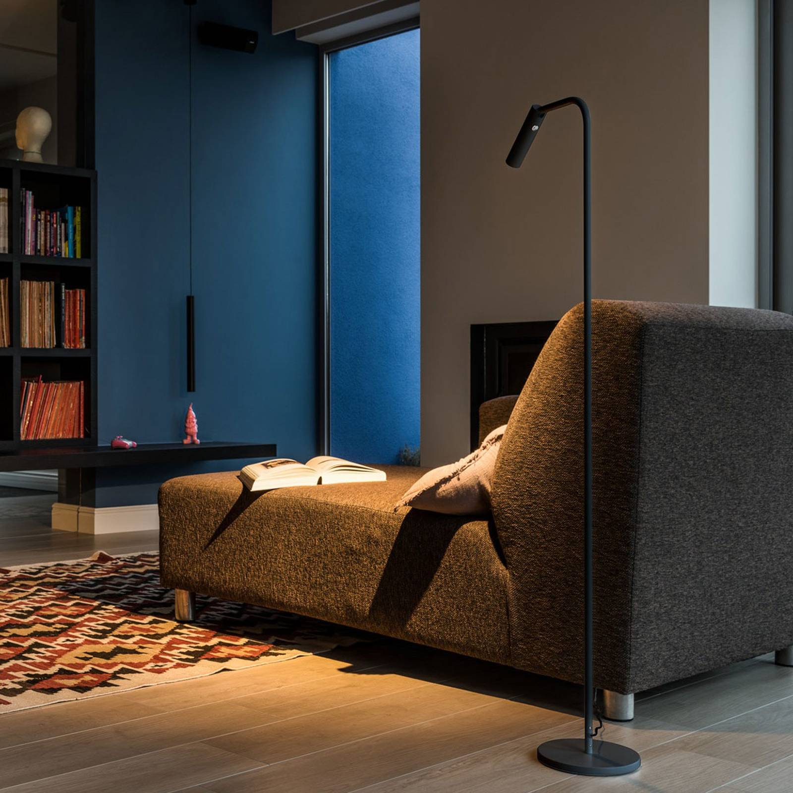SLV LED Floor Lamp Karpo, dimmable, Black, Workroom / Office, Aluminium, Modern, Floor Lamp