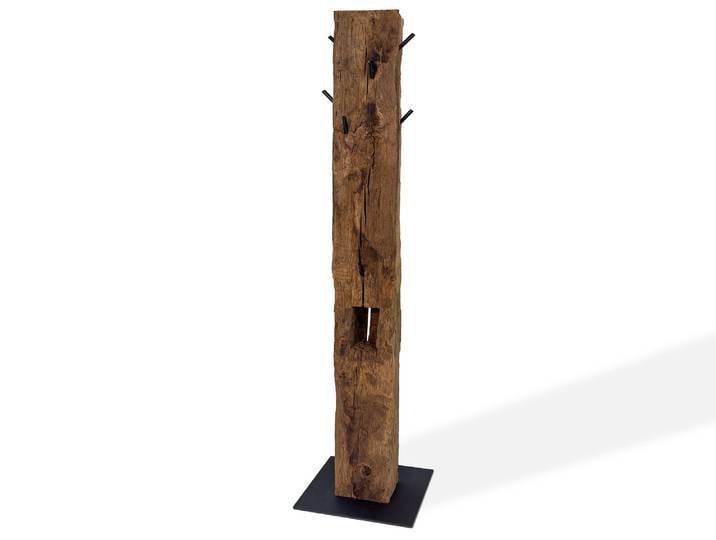 Garderobenständer aus Eiche-Altholz, Material Massivholz