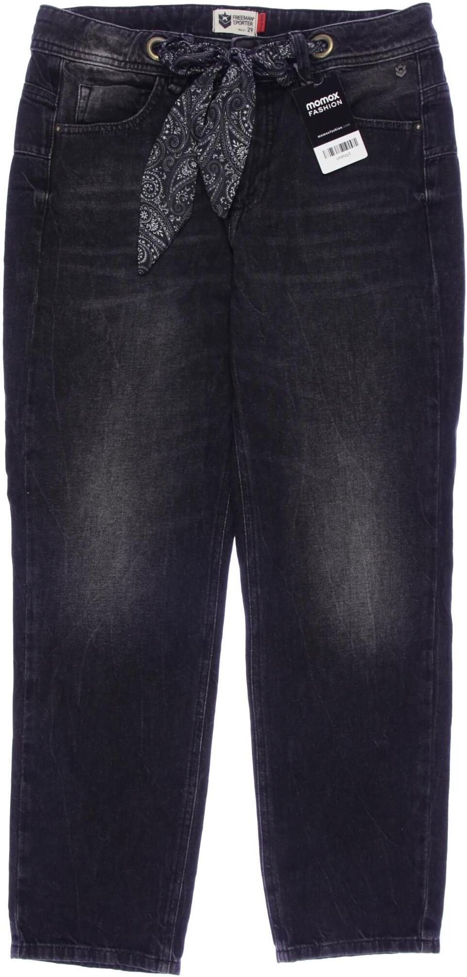 Freeman T. Porter Damen Jeans, Schwarz, Gr. W29, Baumwolle - Second Hand