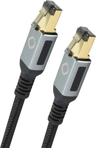 Oehlbach D1C13355 RJ45 Patchkabel CAT 8.1 5.00m Schwarz vergoldete Steckkontakte, dreifach geschirmt 1St.